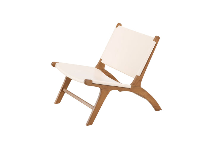 Vind Rike Lounge Chair  - Teak / Cream PU Leather