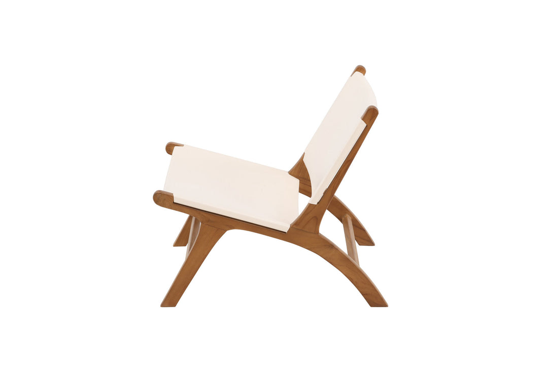 Vind Rike Lounge Chair  - Teak / Cream PU Leather