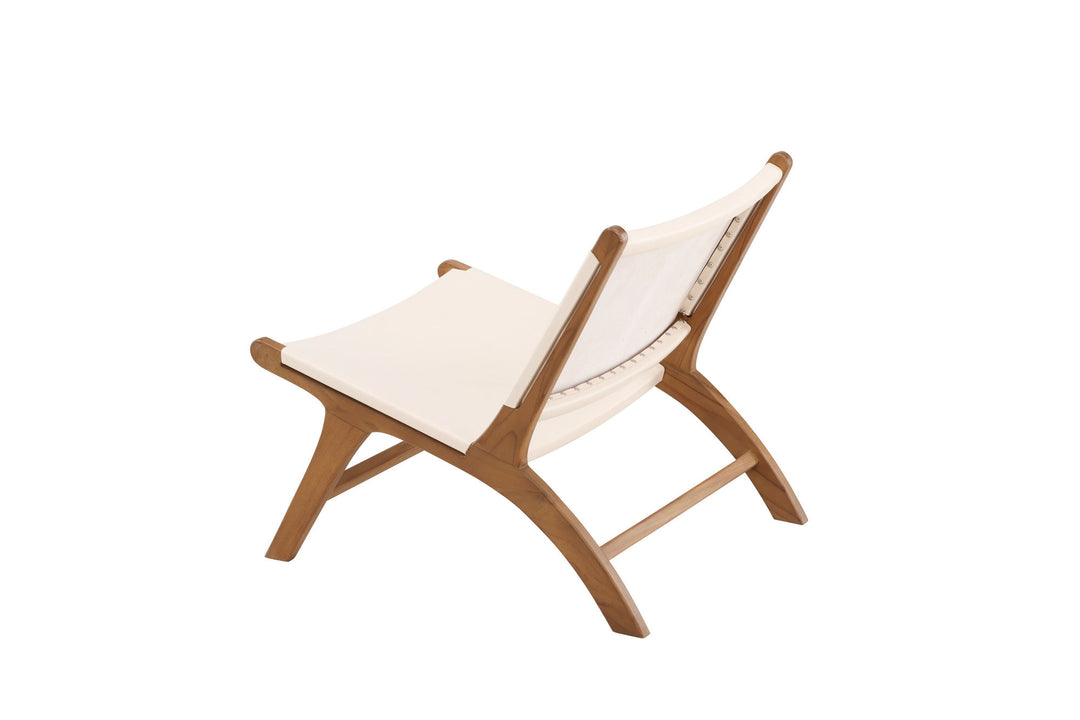 Vind Rike Lounge Chair  - Teak / Cream PU Leather