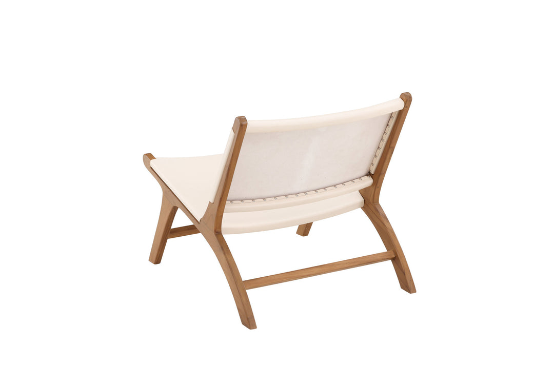 Vind Rike Lounge Chair  - Teak / Cream PU Leather