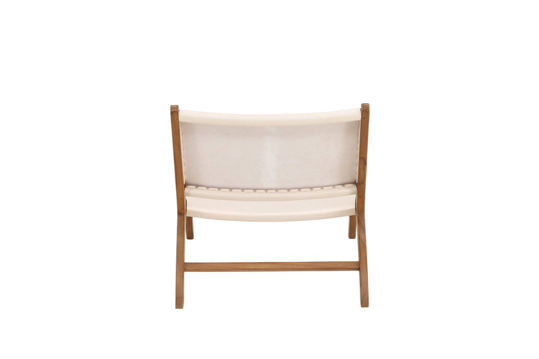 Vind Rike Lounge Chair  - Teak / Cream PU Leather