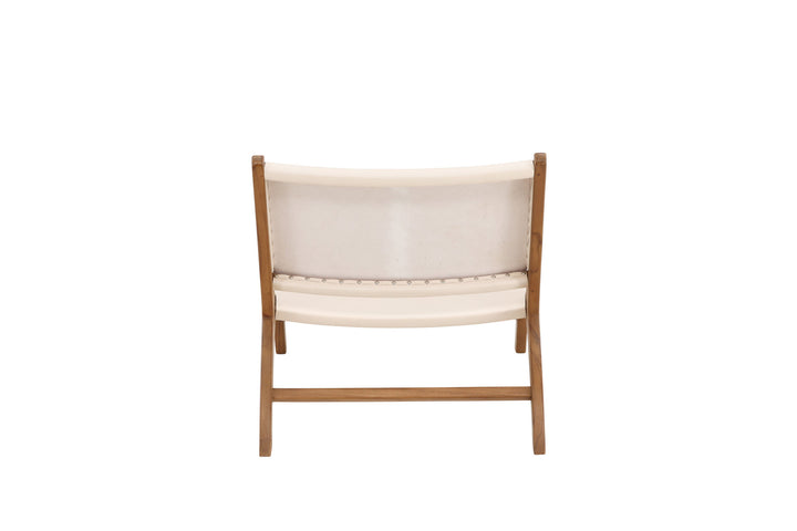 Vind Rike Lounge Chair  - Teak / Cream PU Leather