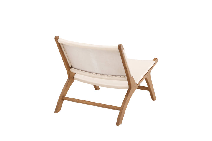 Vind Rike Lounge Chair  - Teak / Cream PU Leather