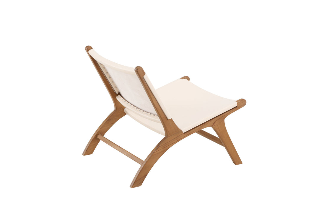 Vind Rike Lounge Chair  - Teak / Cream PU Leather