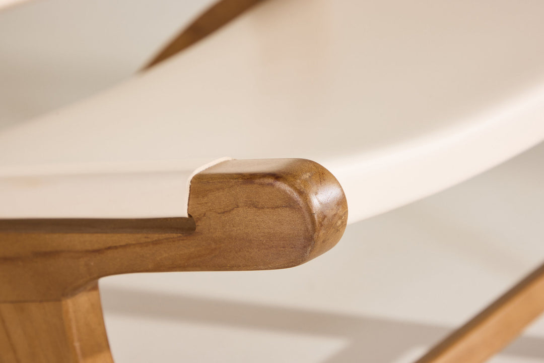 Vind Rike Lounge Chair  - Teak / Cream PU Leather