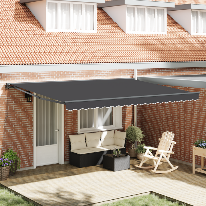 Markiseramme Antracit 450 × 300 cm Polyester med PU belægning