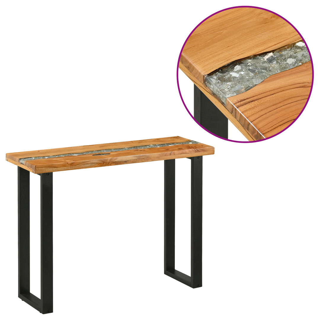 Konsolbord Brun 100 x 35 x 75 cm Massiv Teaktræ