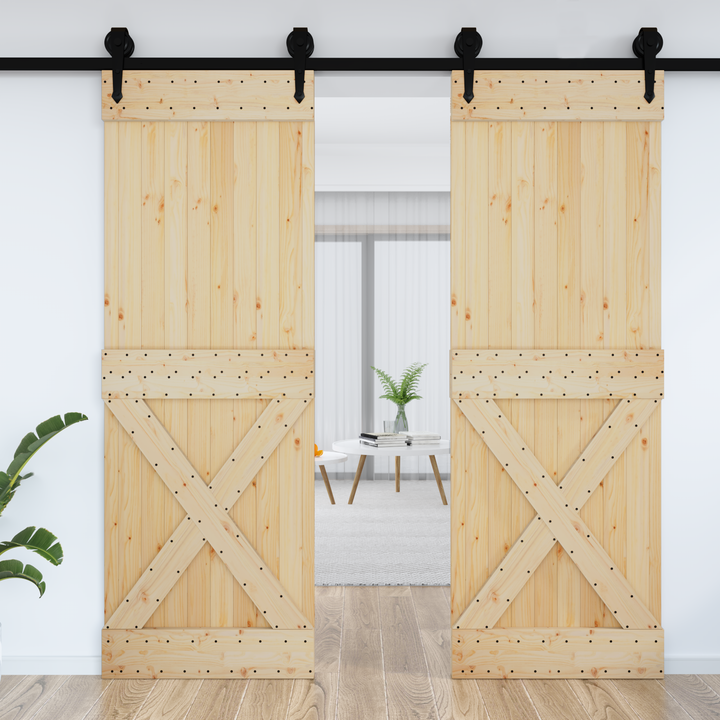 Dør NARVIK Naturfarvet 80 x 210 cm Massivt Fyrretræ
