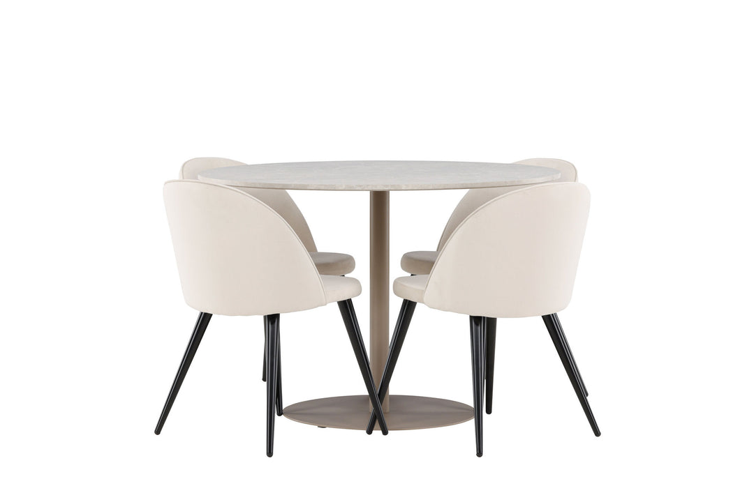 Venture Home Lycke Dining Table with Velvet Dining Chair