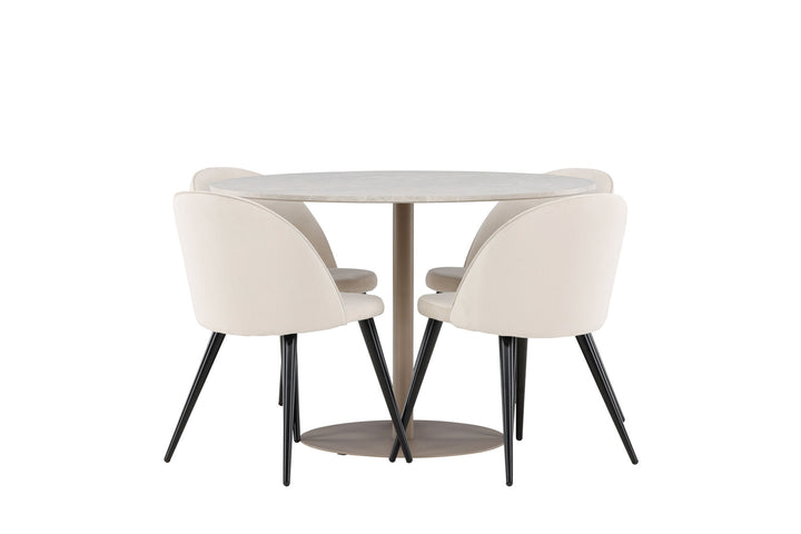 Venture Home Lycke Dining Table with Velvet Dining Chair