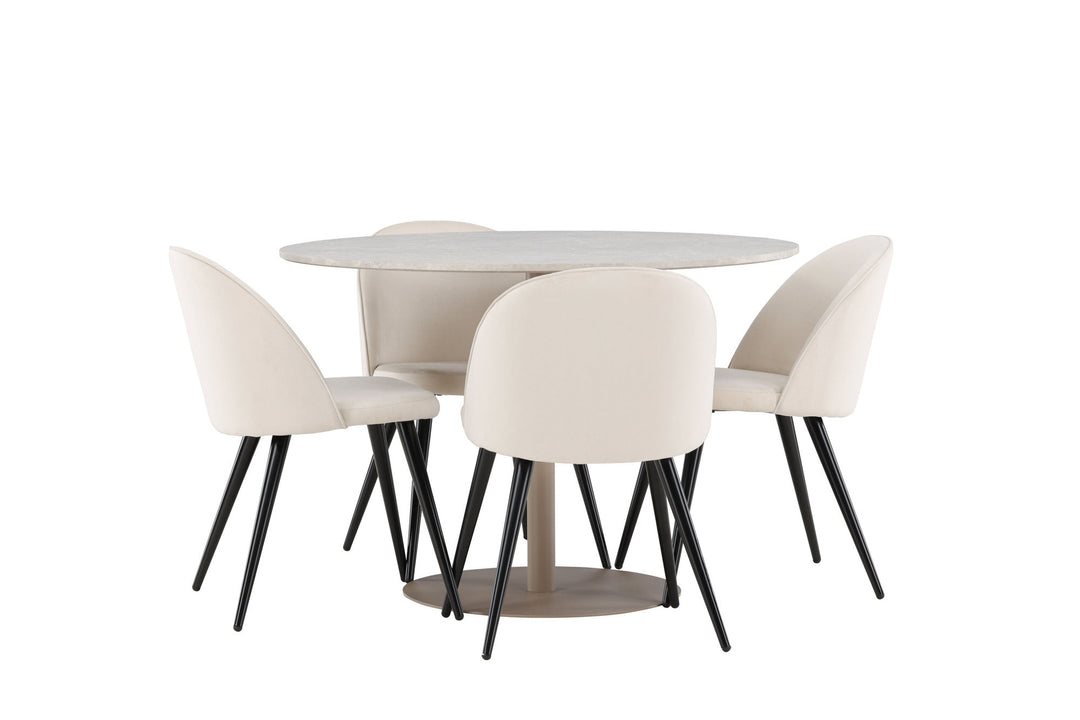 Venture Home Lycke Dining Table with Velvet Dining Chair