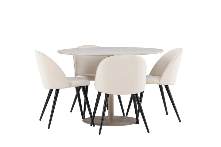 Venture Home Lycke Dining Table with Velvet Dining Chair