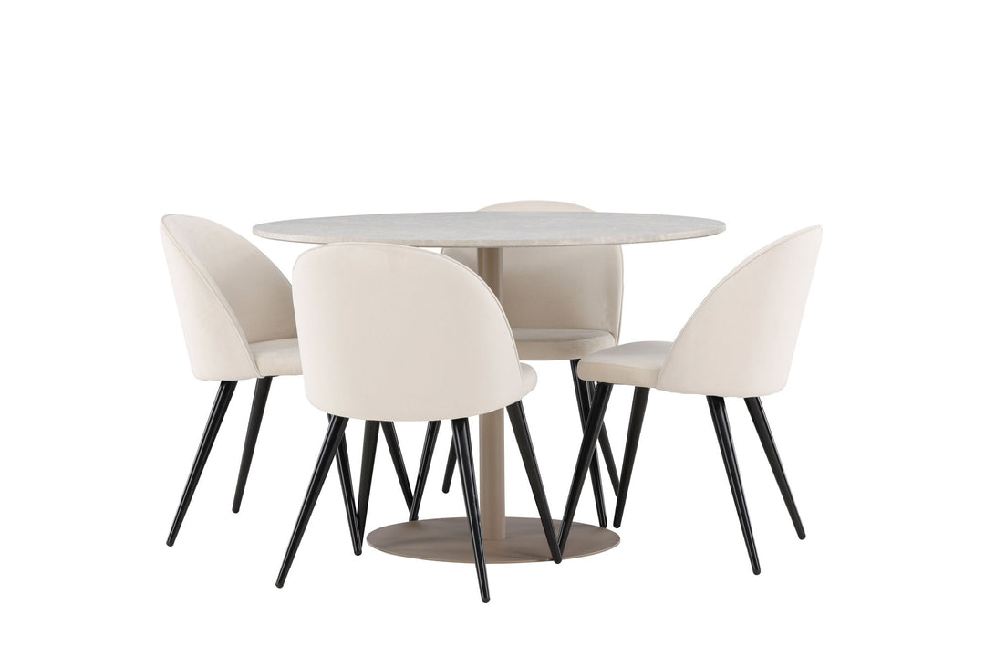 Venture Home Lycke Dining Table with Velvet Dining Chair