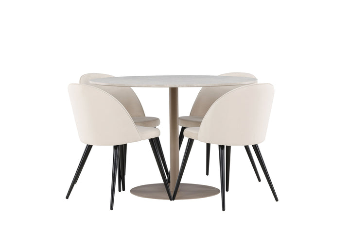 Venture Home Lycke Dining Table with Velvet Dining Chair