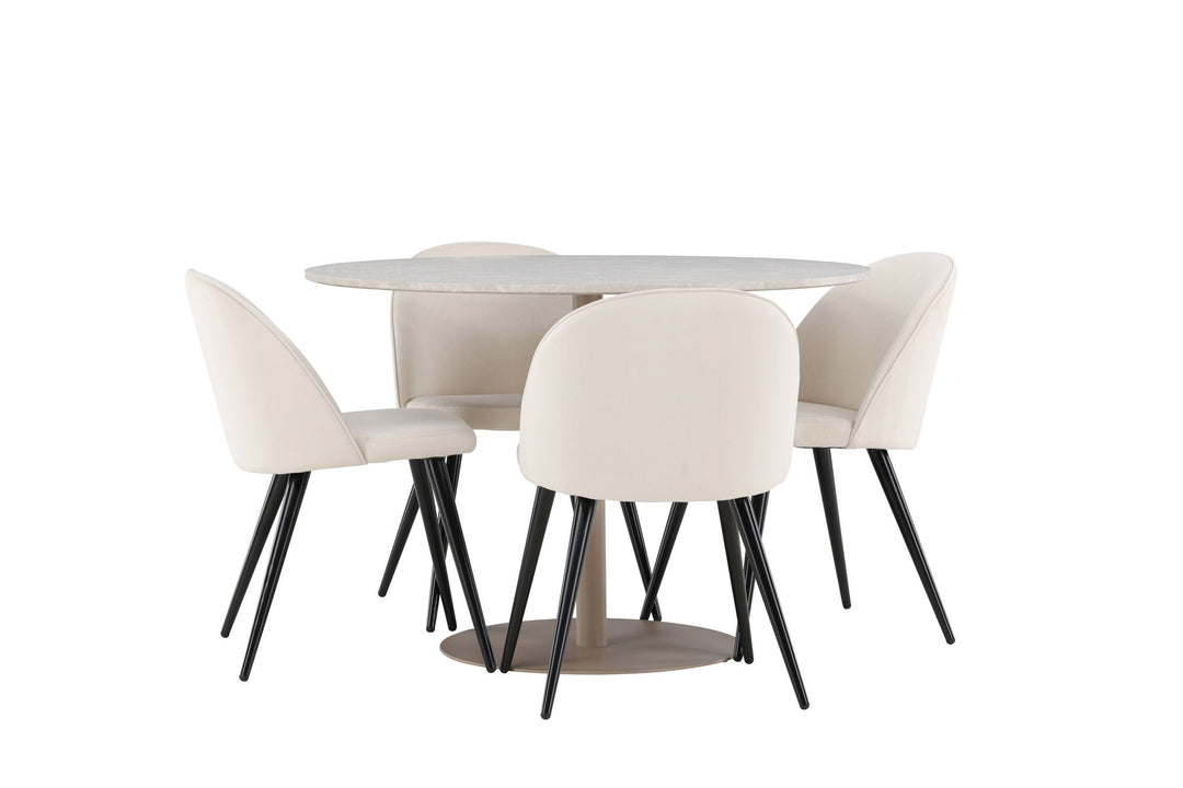 Venture Home Lycke Dining Table with Velvet Dining Chair