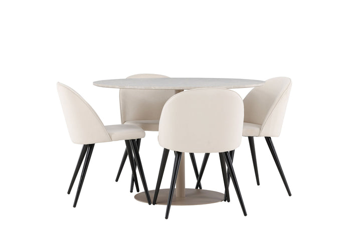 Venture Home Lycke Dining Table with Velvet Dining Chair