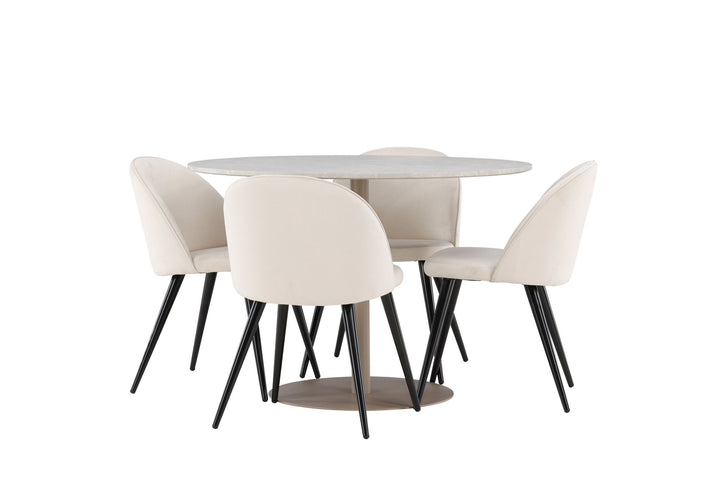 Venture Home Lycke Dining Table with Velvet Dining Chair