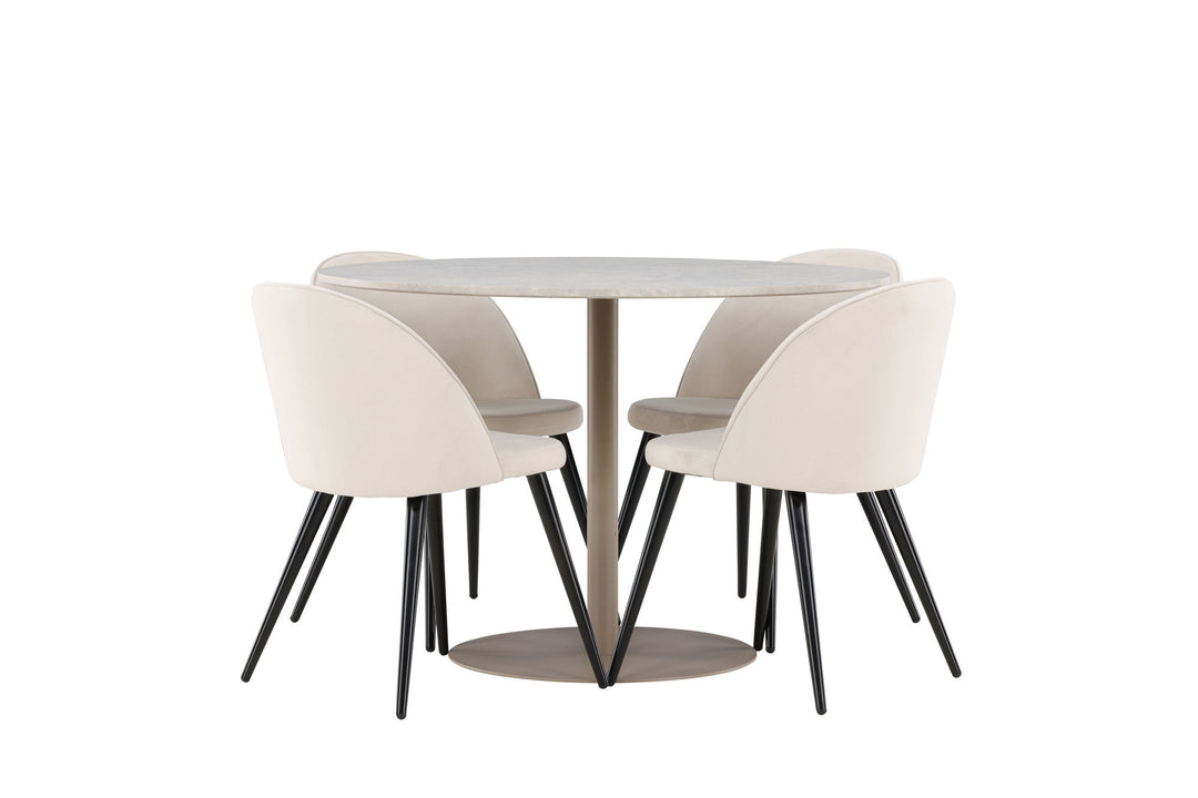 Venture Home Lycke Dining Table with Velvet Dining Chair