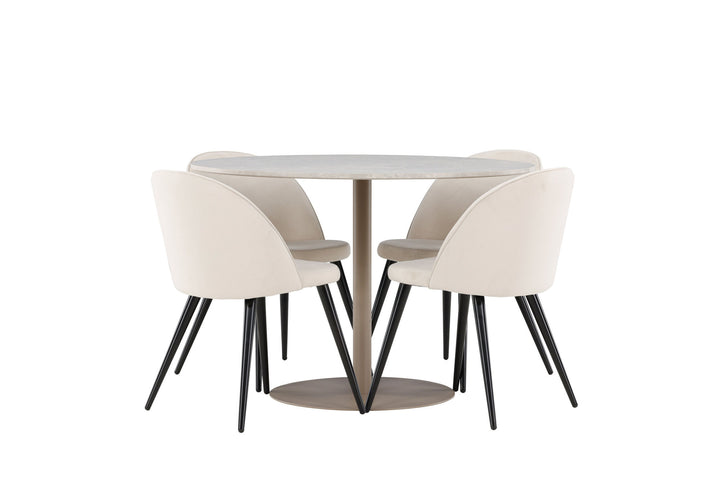 Venture Home Lycke Dining Table with Velvet Dining Chair