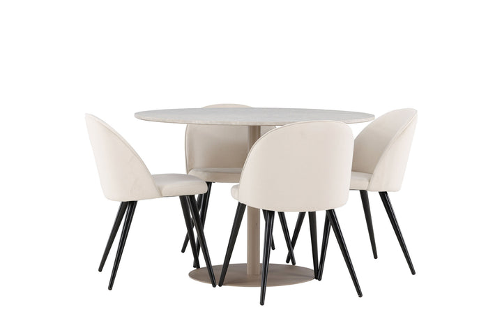Venture Home Lycke Dining Table with Velvet Dining Chair