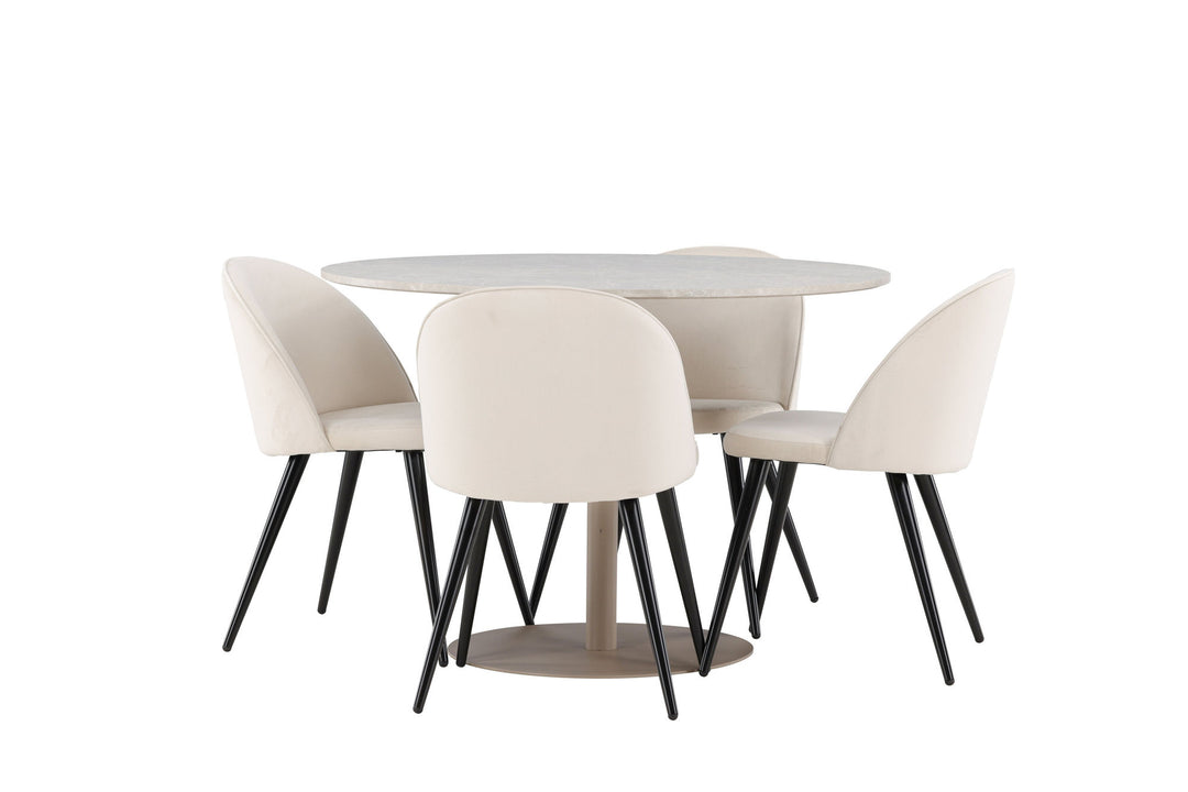 Venture Home Lycke Dining Table with Velvet Dining Chair