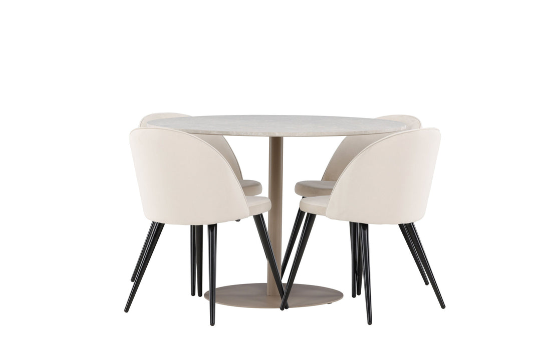 Venture Home Lycke Dining Table with Velvet Dining Chair