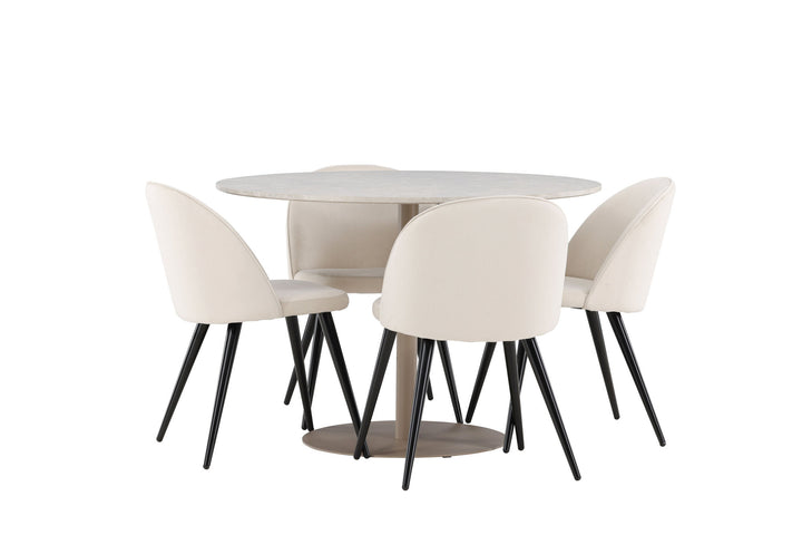 Venture Home Lycke Dining Table with Velvet Dining Chair