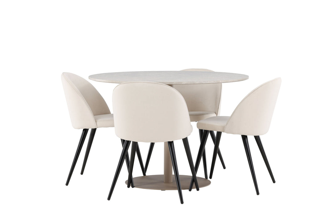 Venture Home Lycke Dining Table with Velvet Dining Chair