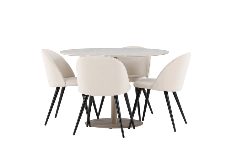 Venture Home Lycke Dining Table with Velvet Dining Chair
