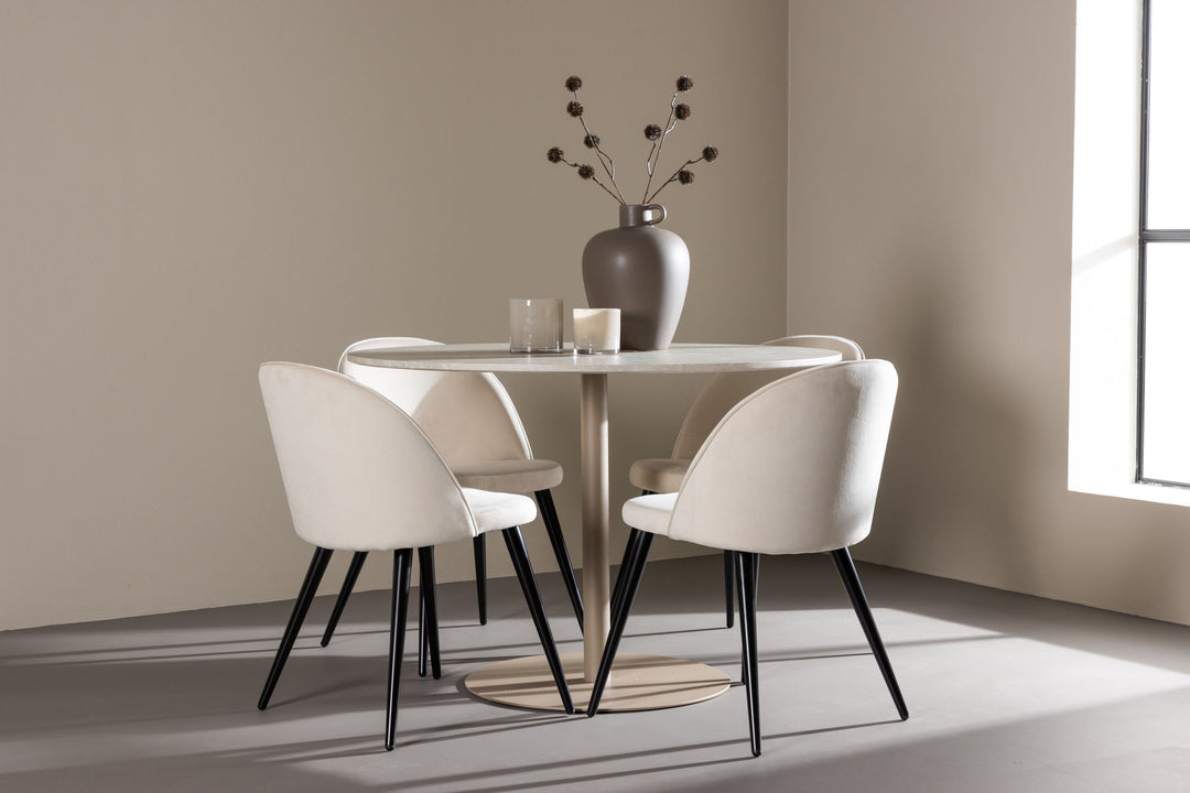 Venture Home Lycke Dining Table with Velvet Dining Chair
