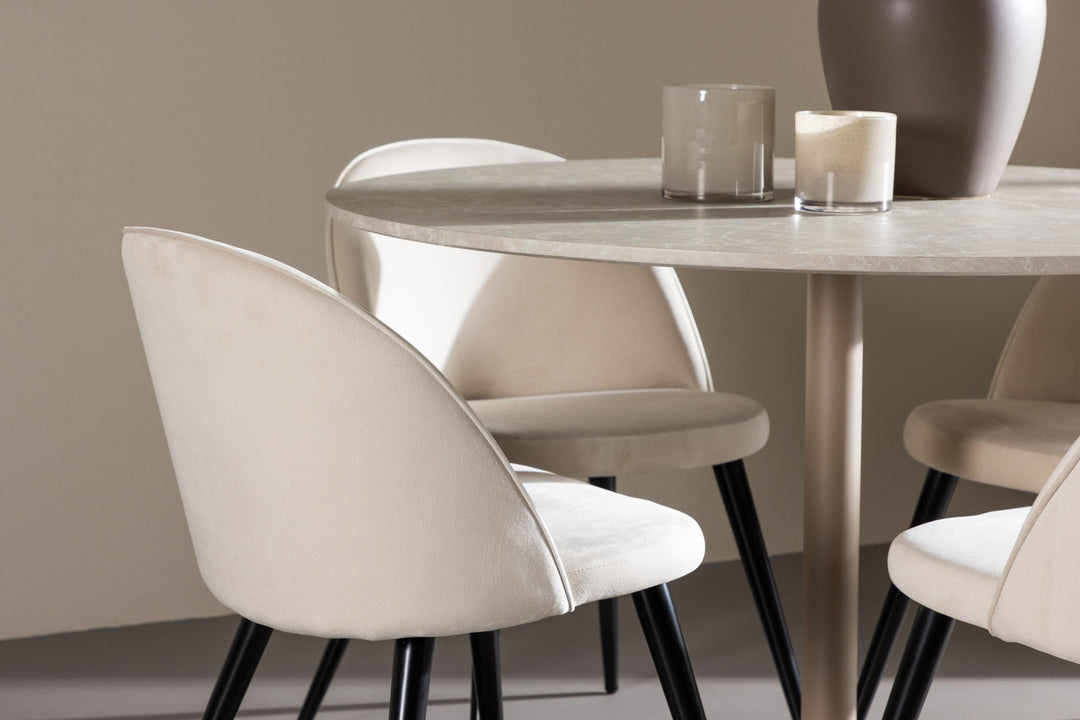 Venture Home Lycke Dining Table with Velvet Dining Chair