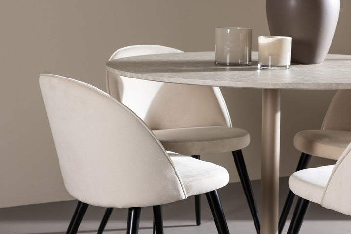Venture Home Lycke Dining Table with Velvet Dining Chair