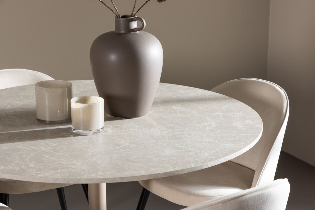 Venture Home Lycke Dining Table with Velvet Dining Chair