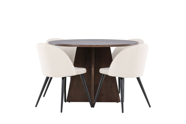 Venture Home Bootcut Dining Table with Velvet Dining Chair