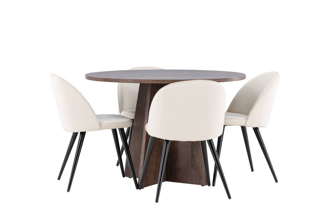 Venture Home Bootcut Dining Table with Velvet Dining Chair