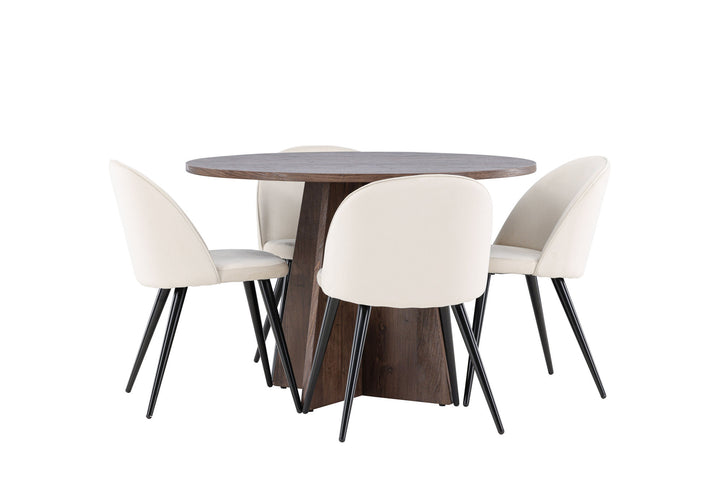 Venture Home Bootcut Dining Table with Velvet Dining Chair