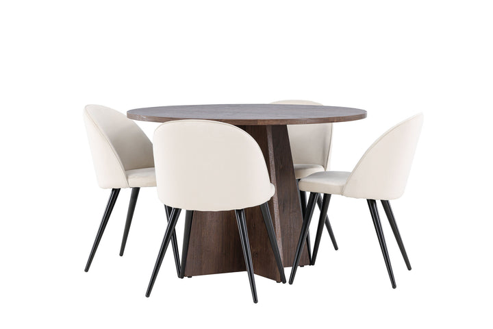 Venture Home Bootcut Dining Table with Velvet Dining Chair
