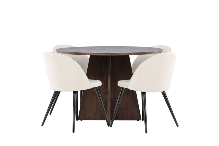 Venture Home Bootcut Dining Table with Velvet Dining Chair