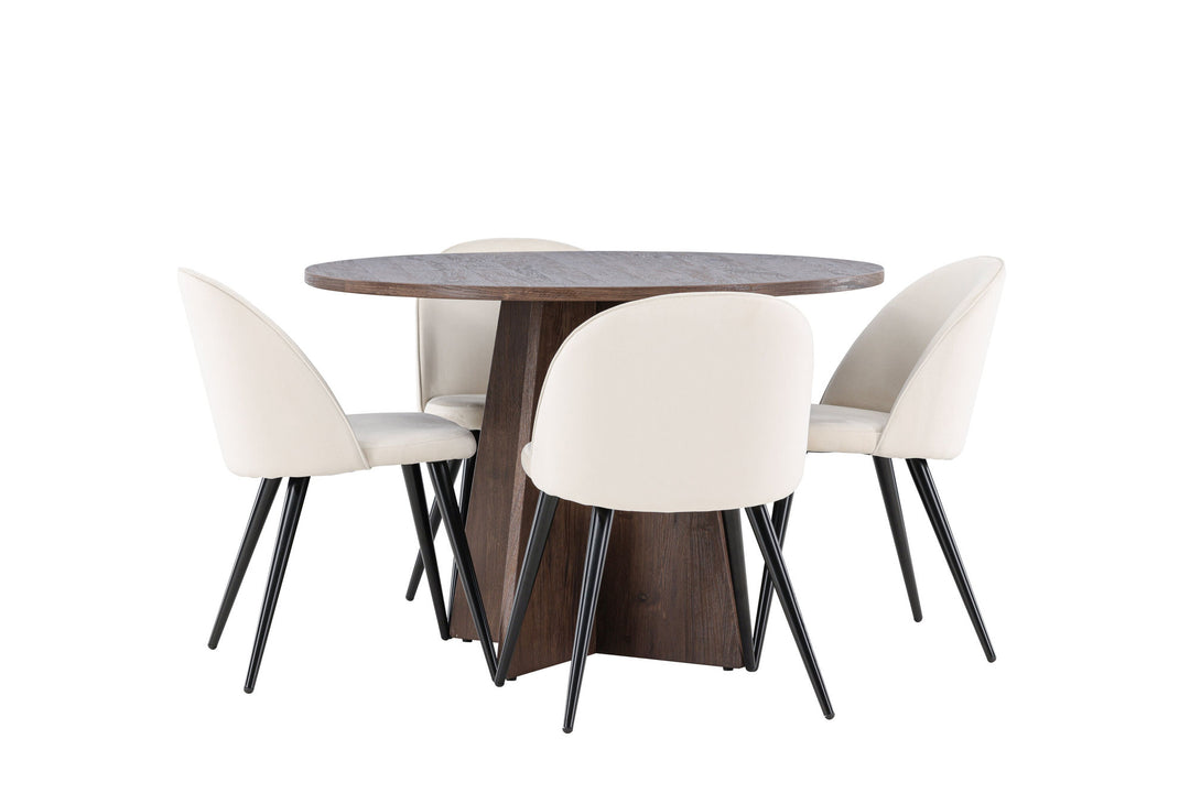 Venture Home Bootcut Dining Table with Velvet Dining Chair