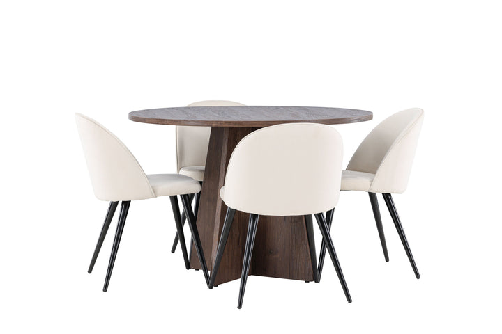 Venture Home Bootcut Dining Table with Velvet Dining Chair