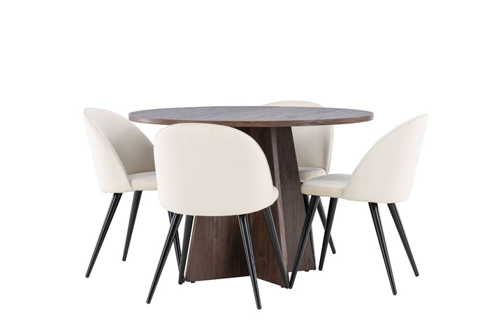 Venture Home Bootcut Dining Table with Velvet Dining Chair