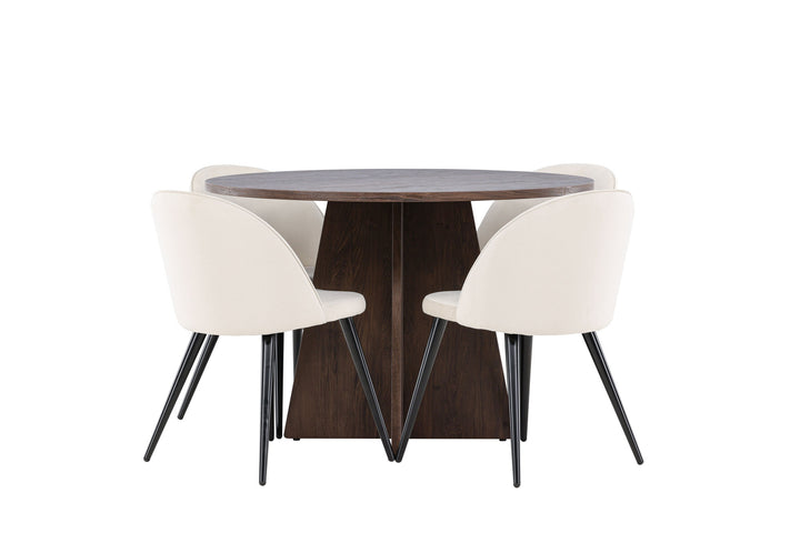 Venture Home Bootcut Dining Table with Velvet Dining Chair
