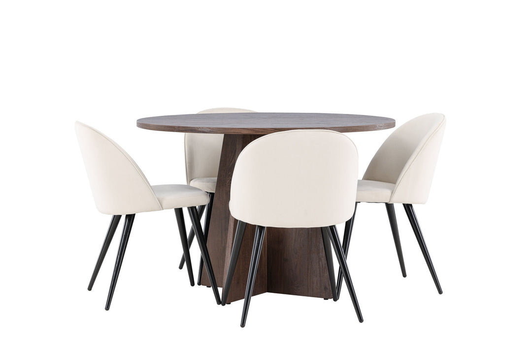 Venture Home Bootcut Dining Table with Velvet Dining Chair