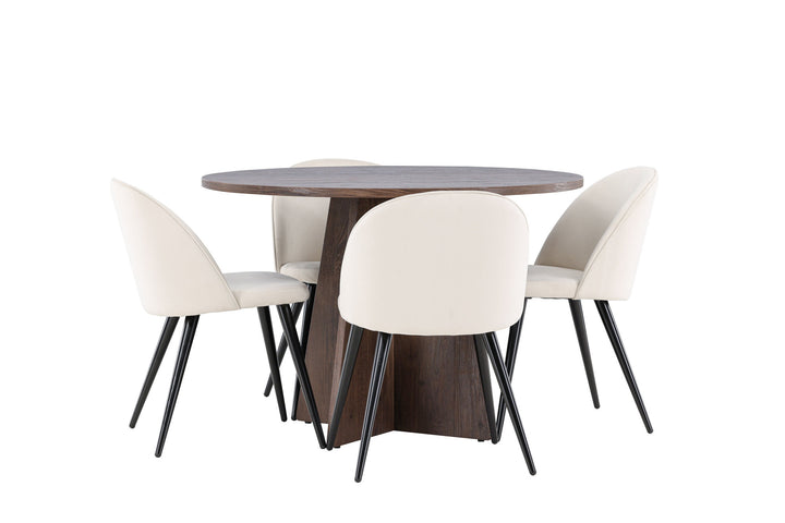Venture Home Bootcut Dining Table with Velvet Dining Chair