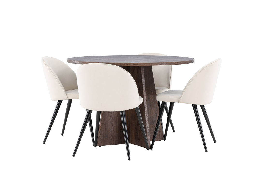 Venture Home Bootcut Dining Table with Velvet Dining Chair