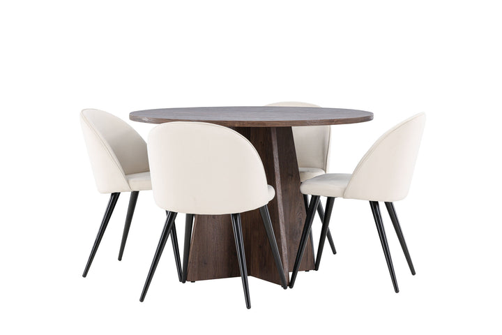 Venture Home Bootcut Dining Table with Velvet Dining Chair