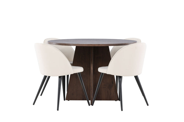 Venture Home Bootcut Dining Table with Velvet Dining Chair