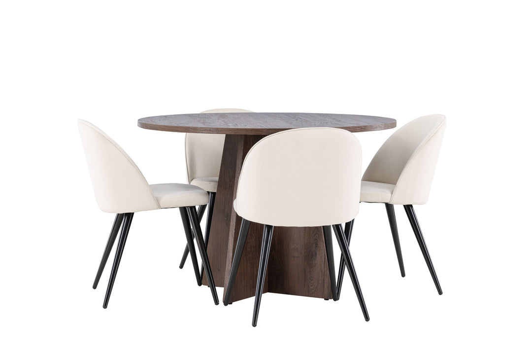 Venture Home Bootcut Dining Table with Velvet Dining Chair