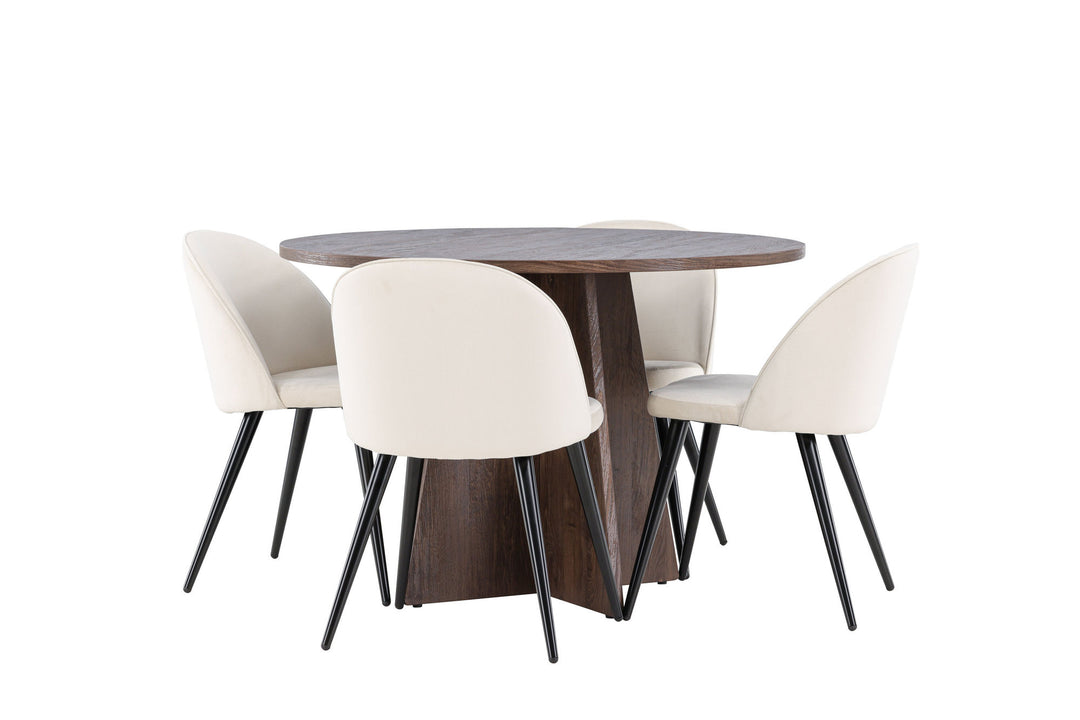Venture Home Bootcut Dining Table with Velvet Dining Chair