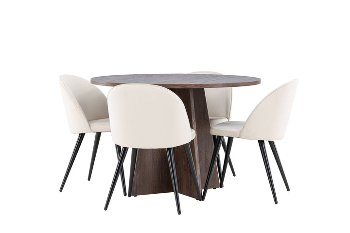 Venture Home Bootcut Dining Table with Velvet Dining Chair